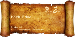 Merk Edda névjegykártya